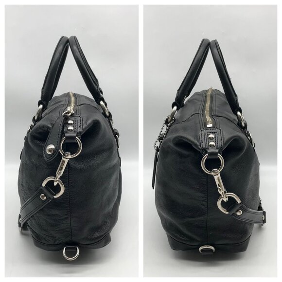 Coach Black Leather Ashley Convertible Tote Bag F15445 - Picture 3 of 11